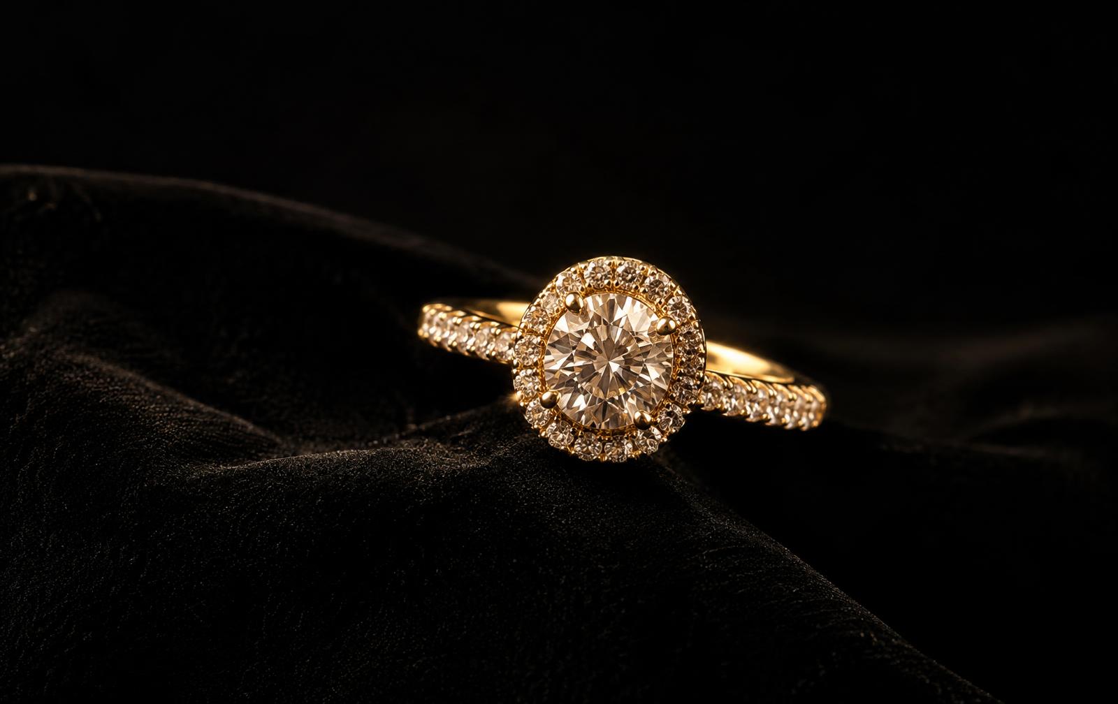 18K gold diamond ring